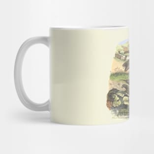 Birds on the landscape background Mug